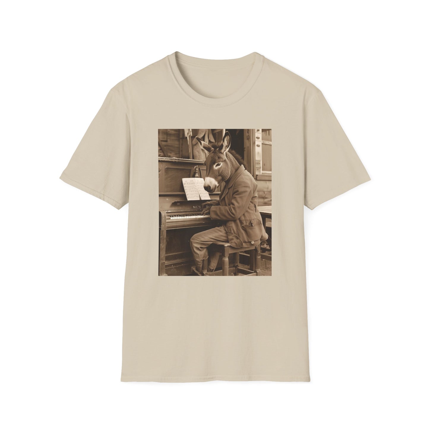 Vintage Western Donkey Piano Softstyle T-Shirt