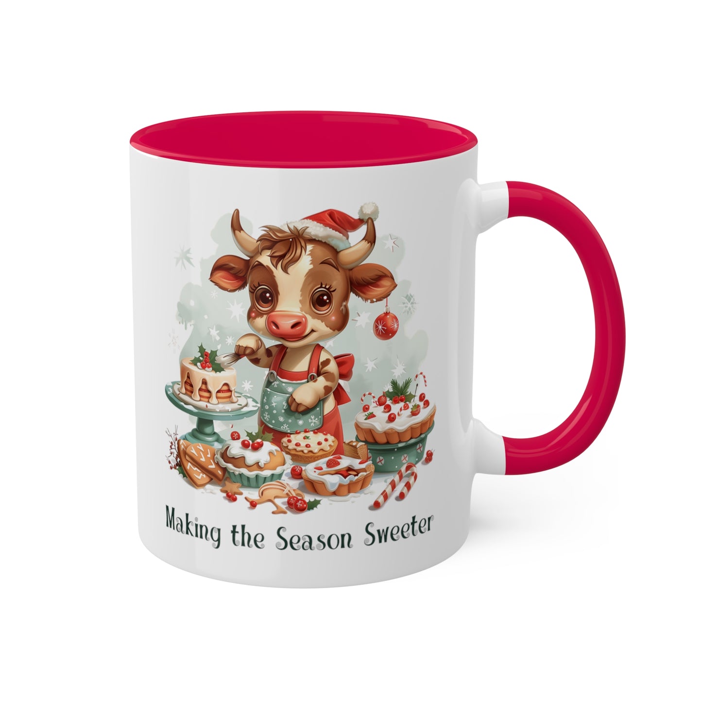 Cow Christmas Baker Mug