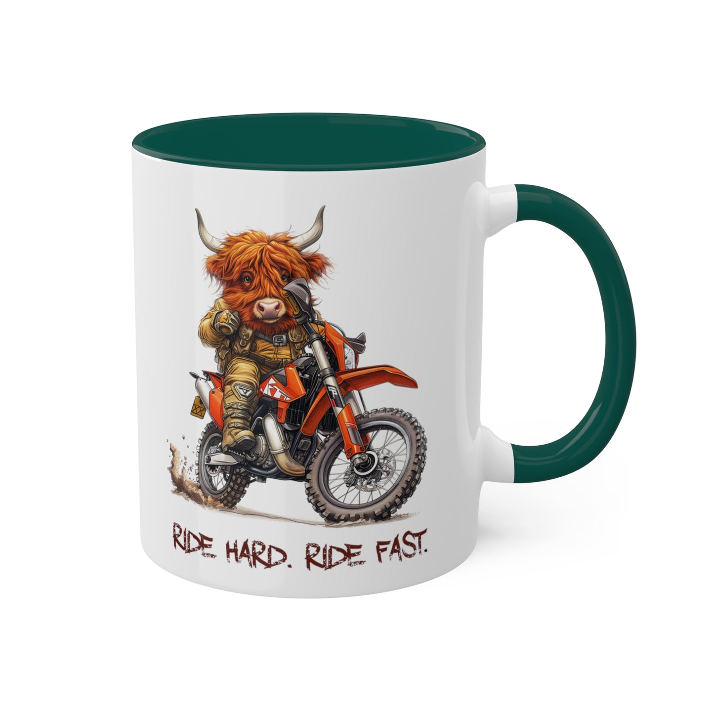 Highland Cow Dirt Biker Mug