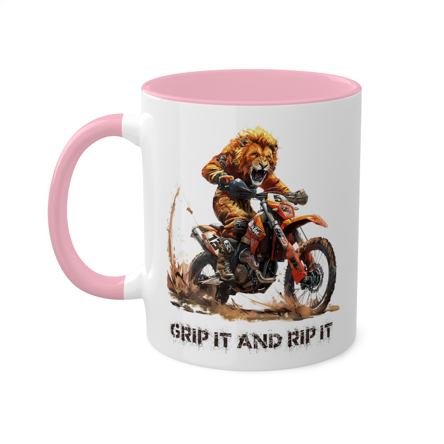 Lion Dirt Biker Mug