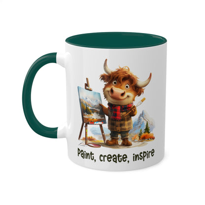 Highland Cow Painting Artist Mug