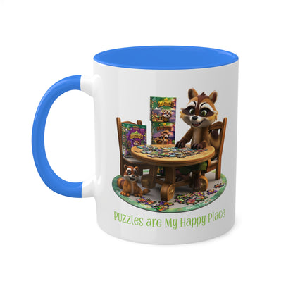 Raccoon Puzzler Mug