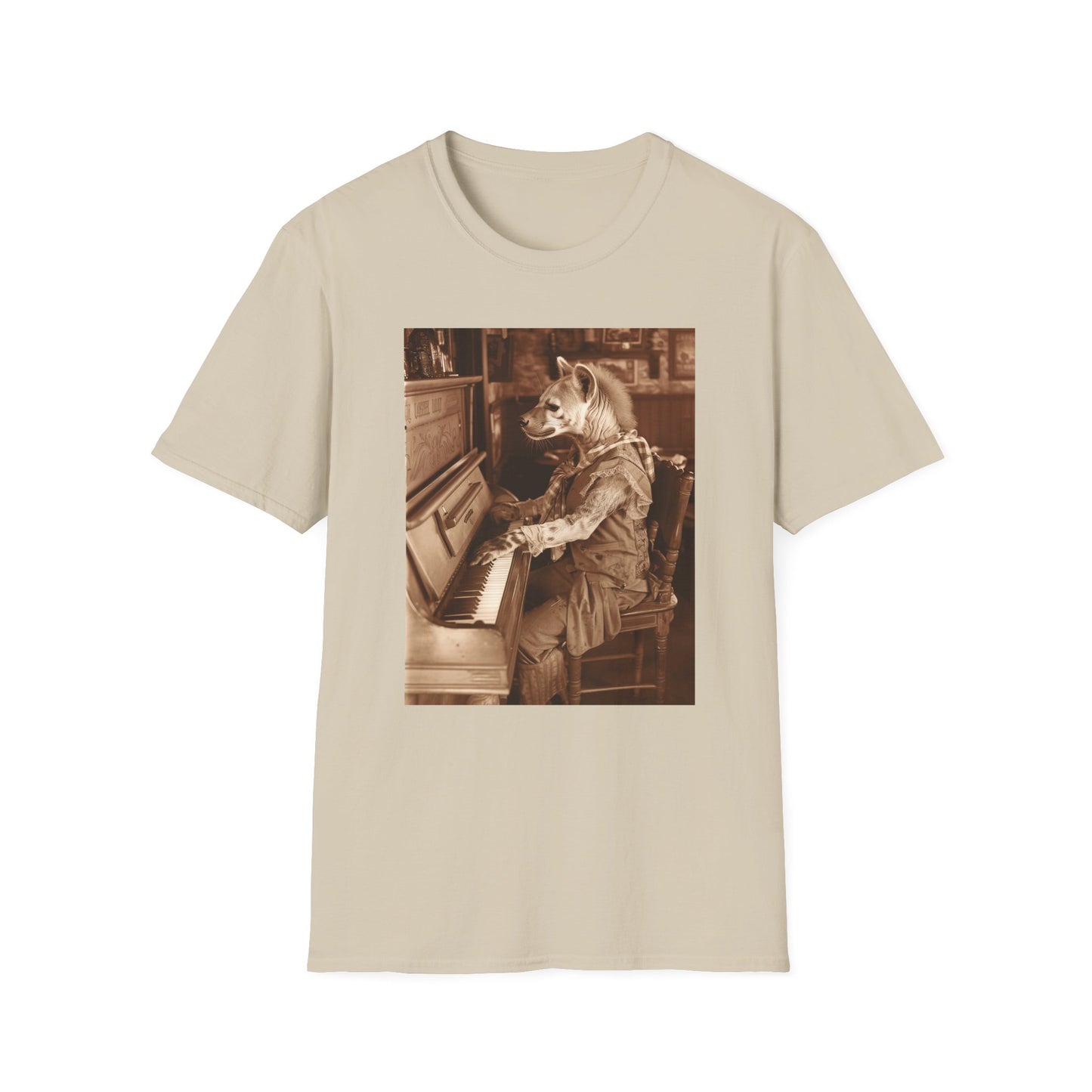 Western Vintage Bear Playing Piano Softstyle T-Shirt