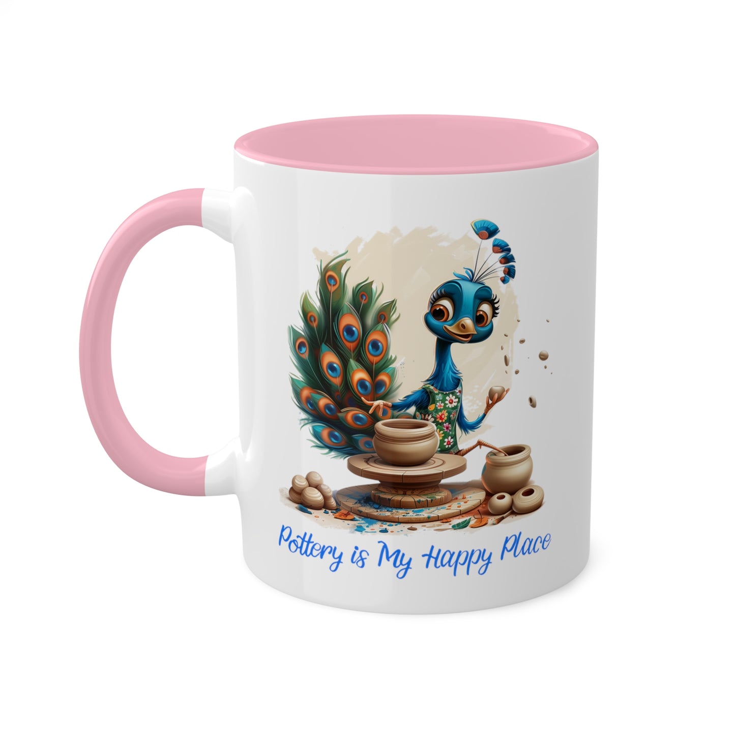 Peacock Pottery Mug