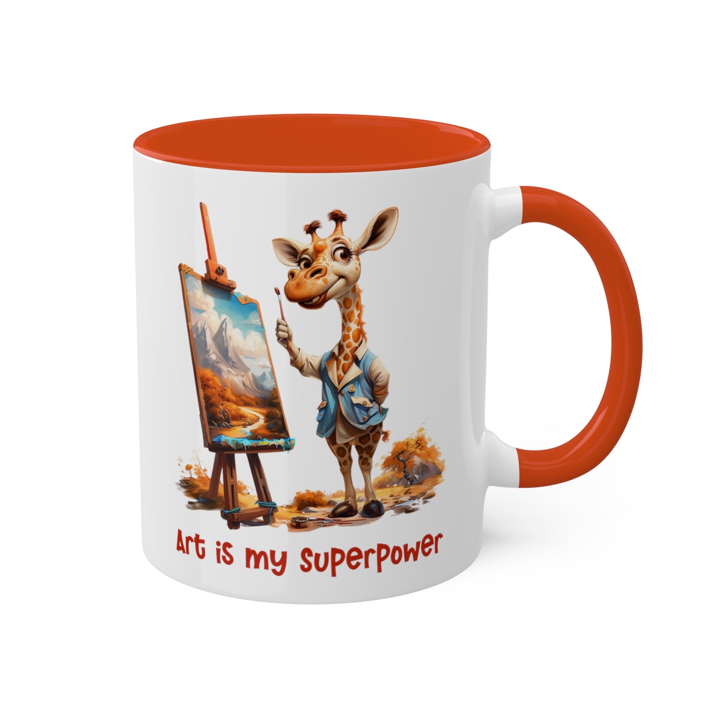 Giraffe Painting Artist Mug