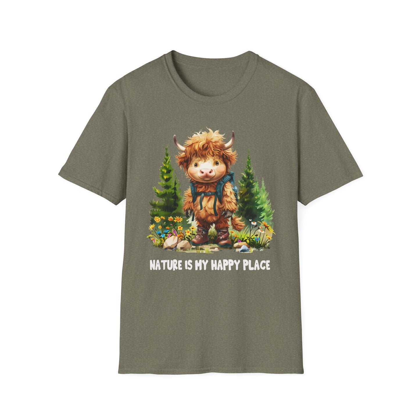 Highland Cow Hiker Softstyle T-Shirt