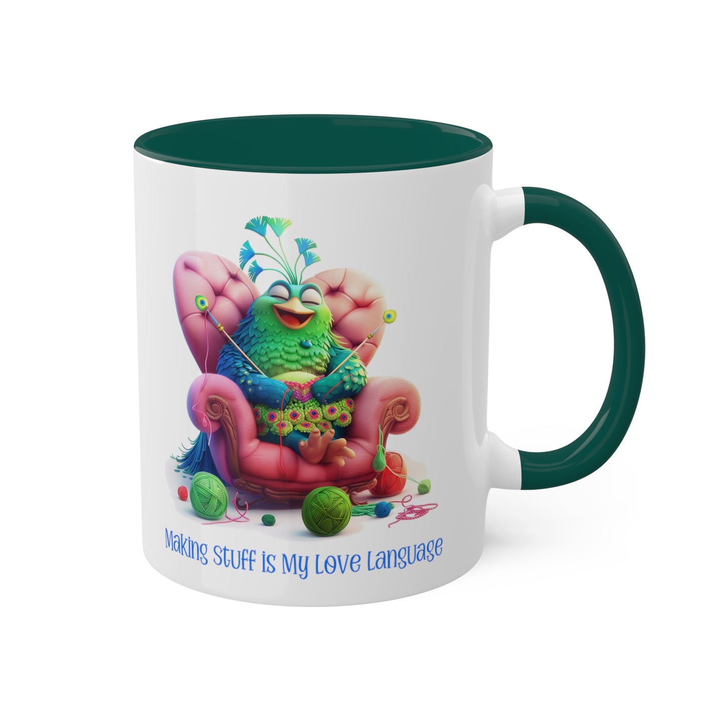 Peacock Knitter Mug