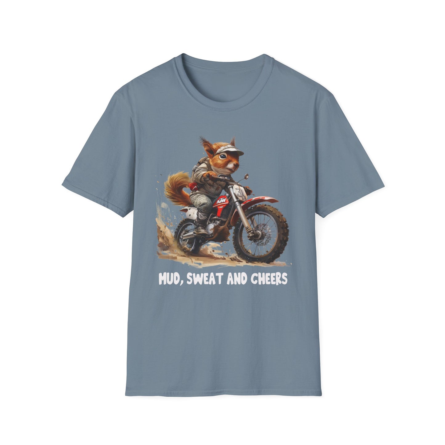 Squirrel Dirt Bike Rider Softstyle T-Shirt