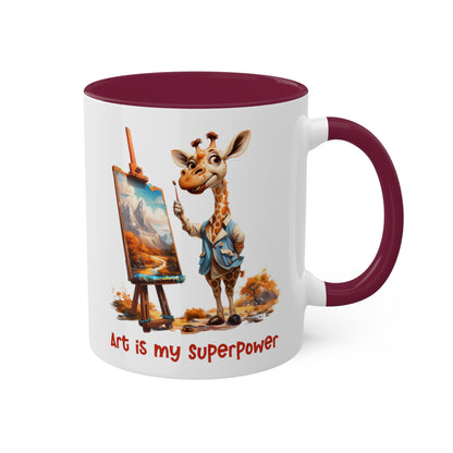 Giraffe Painting Artist Mug