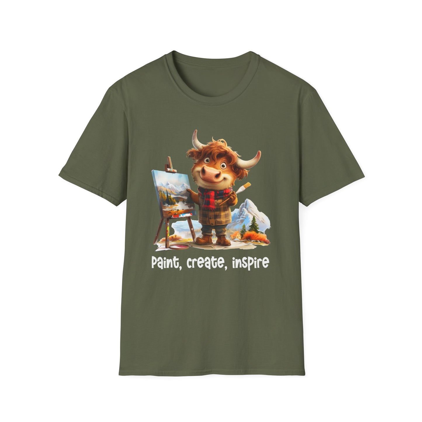 Highland Cow Artist Softstyle T-Shirt