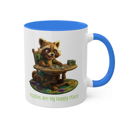 Raccoon Puzzler Mug