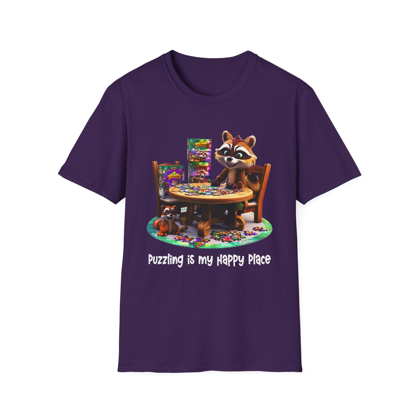 Raccoon Puzzler Softstyle T-Shirt