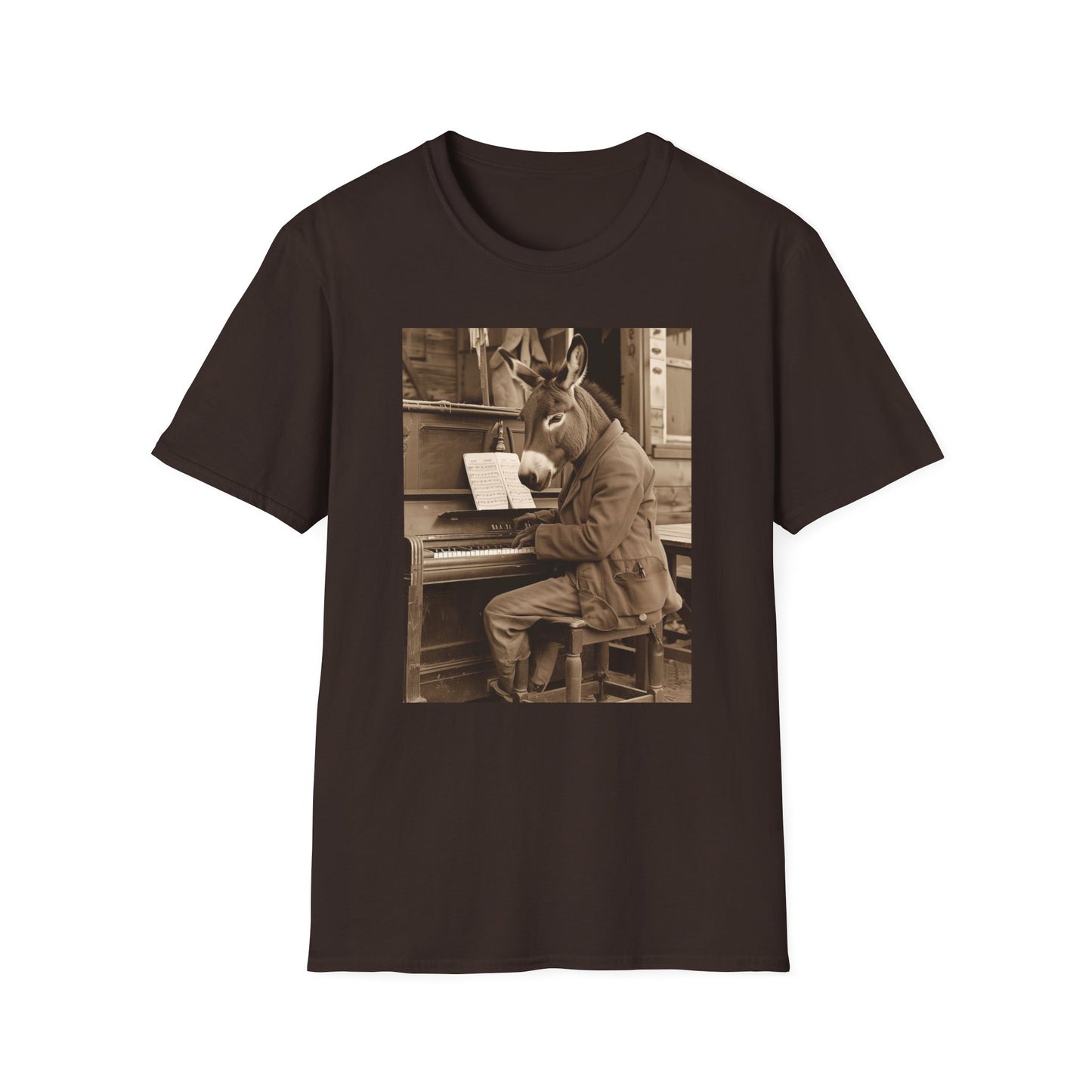 Vintage Western Donkey Piano Softstyle T-Shirt