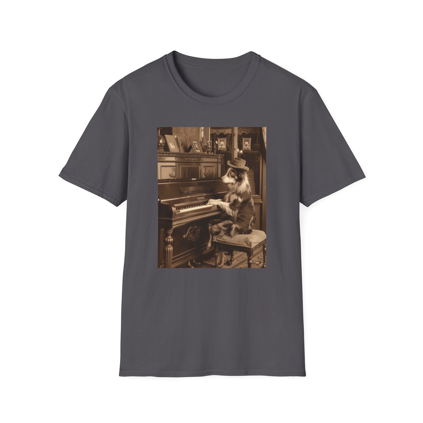 Vintage Western Australian Shepherd Dog Piano Softstyle T-Shirt