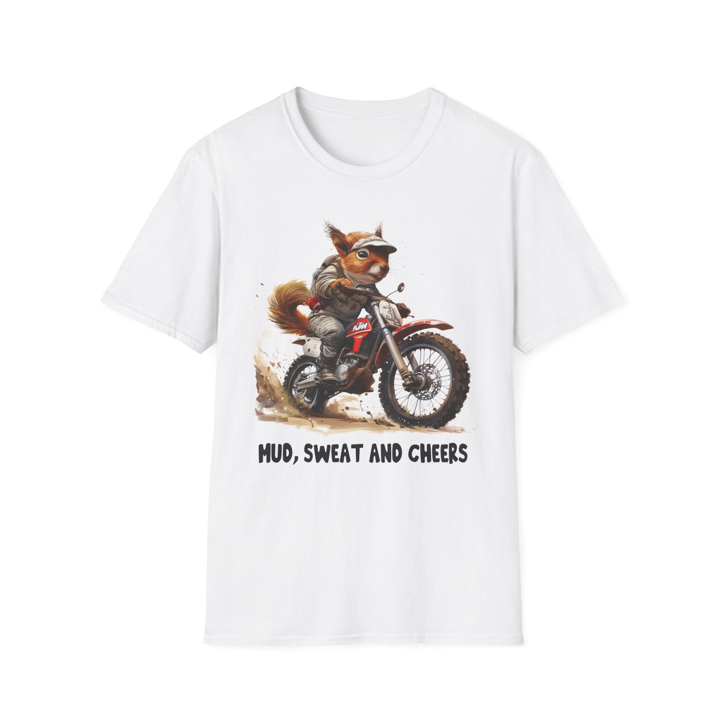 Squirrel Dirt Bike Rider Softstyle T-Shirt