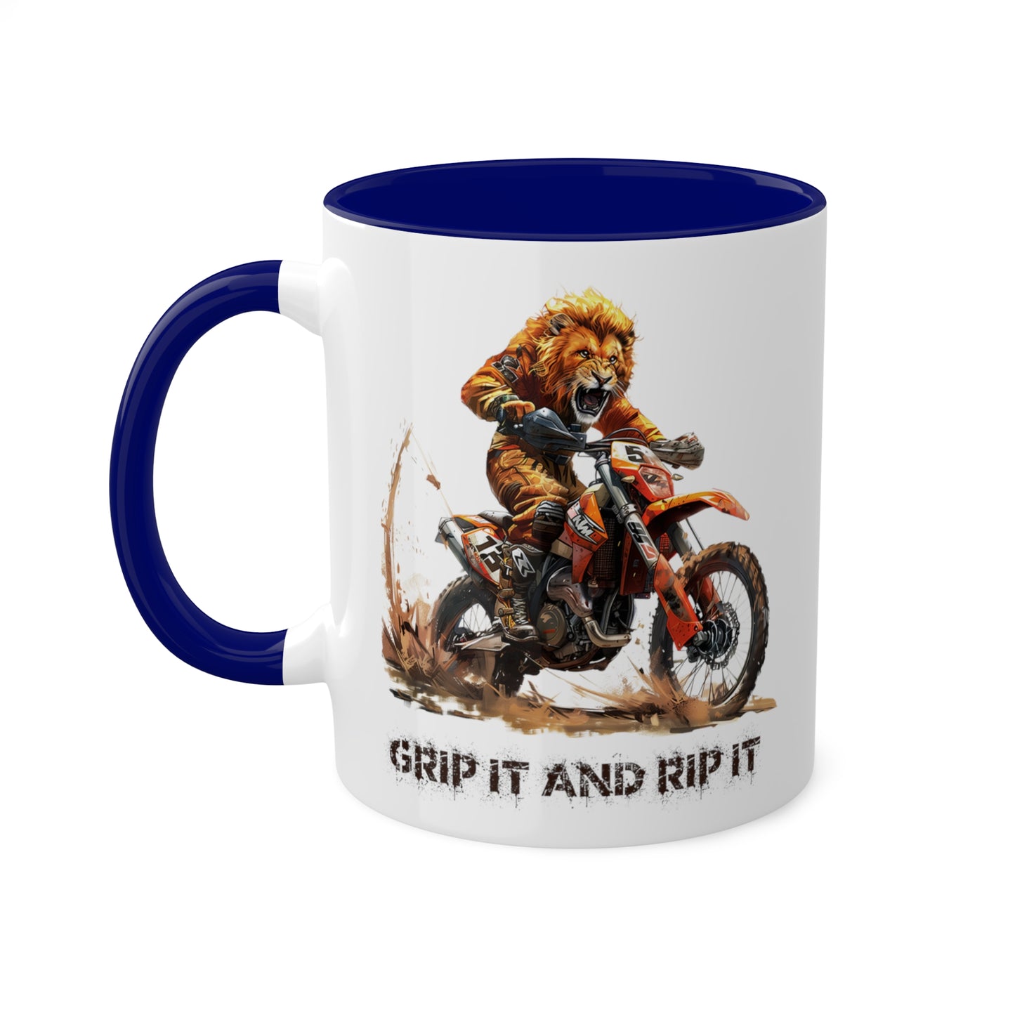 Lion Dirt Biker Mug