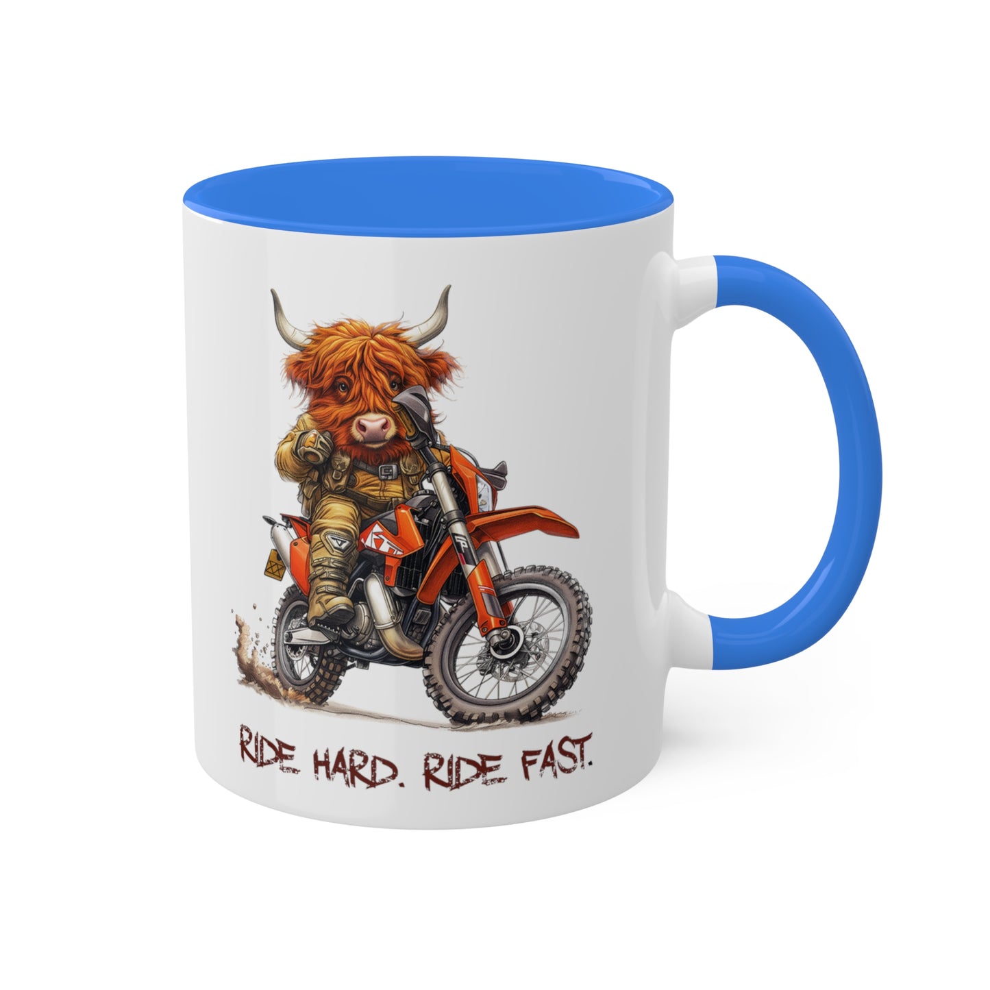 Highland Cow Dirt Biker Mug