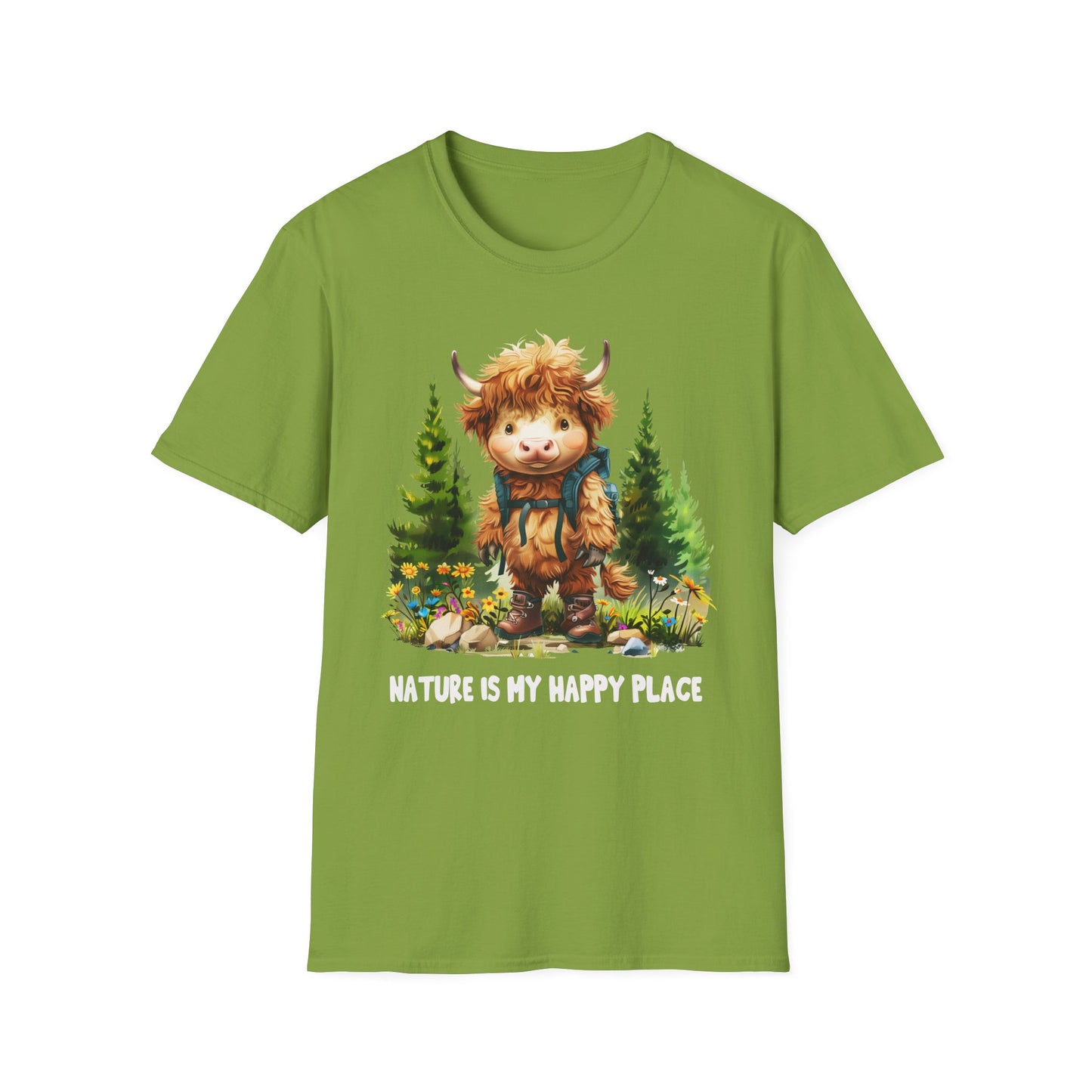 Highland Cow Hiker Softstyle T-Shirt