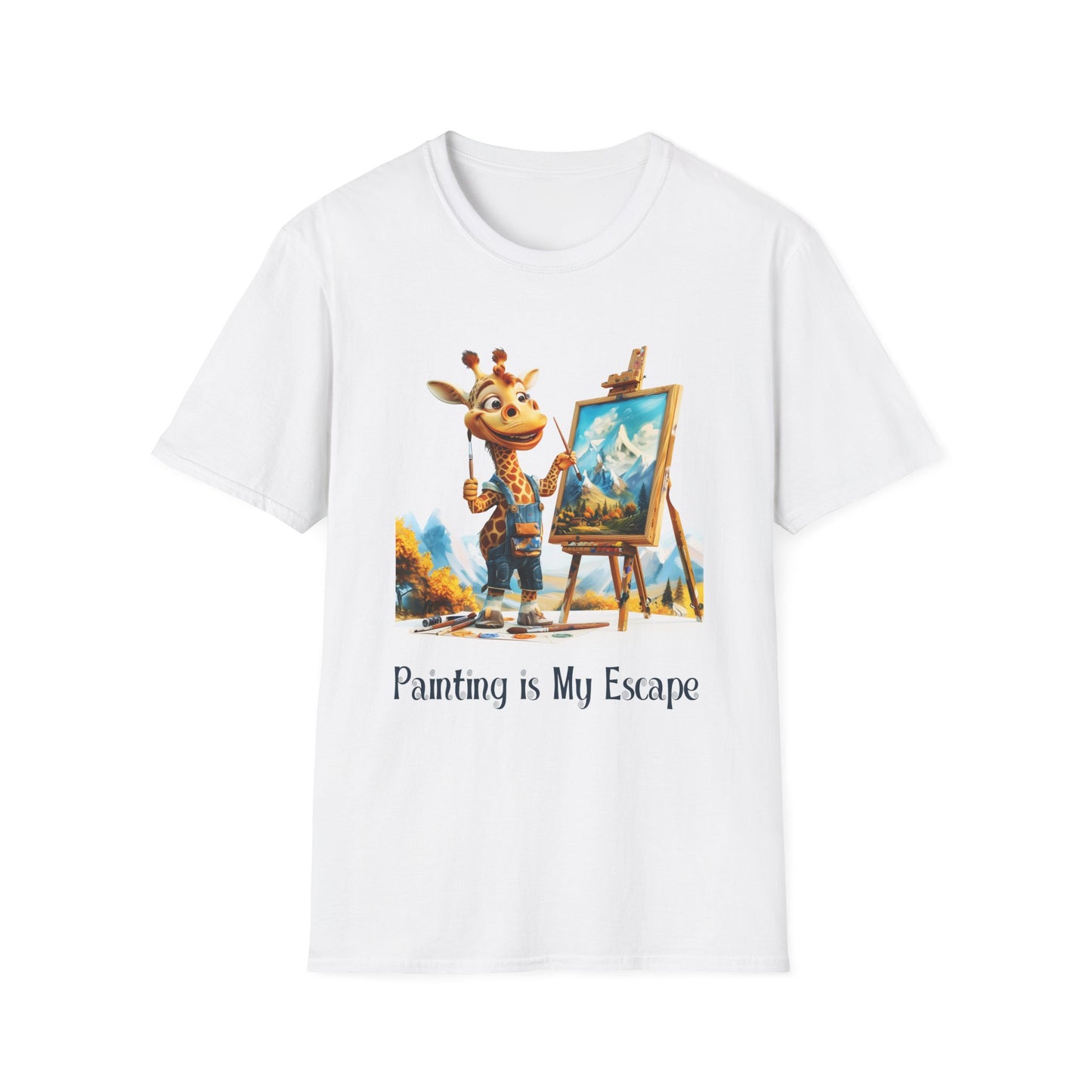 Giraffe Painter Softstyle T-Shirt