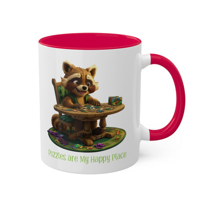 Raccoon Puzzler Mug