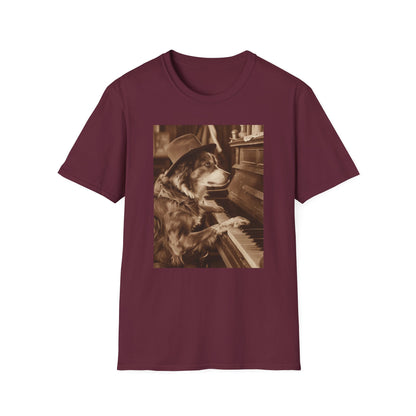 Vintage Western Australian Shepherd Dog Piano Softstyle T-Shirt