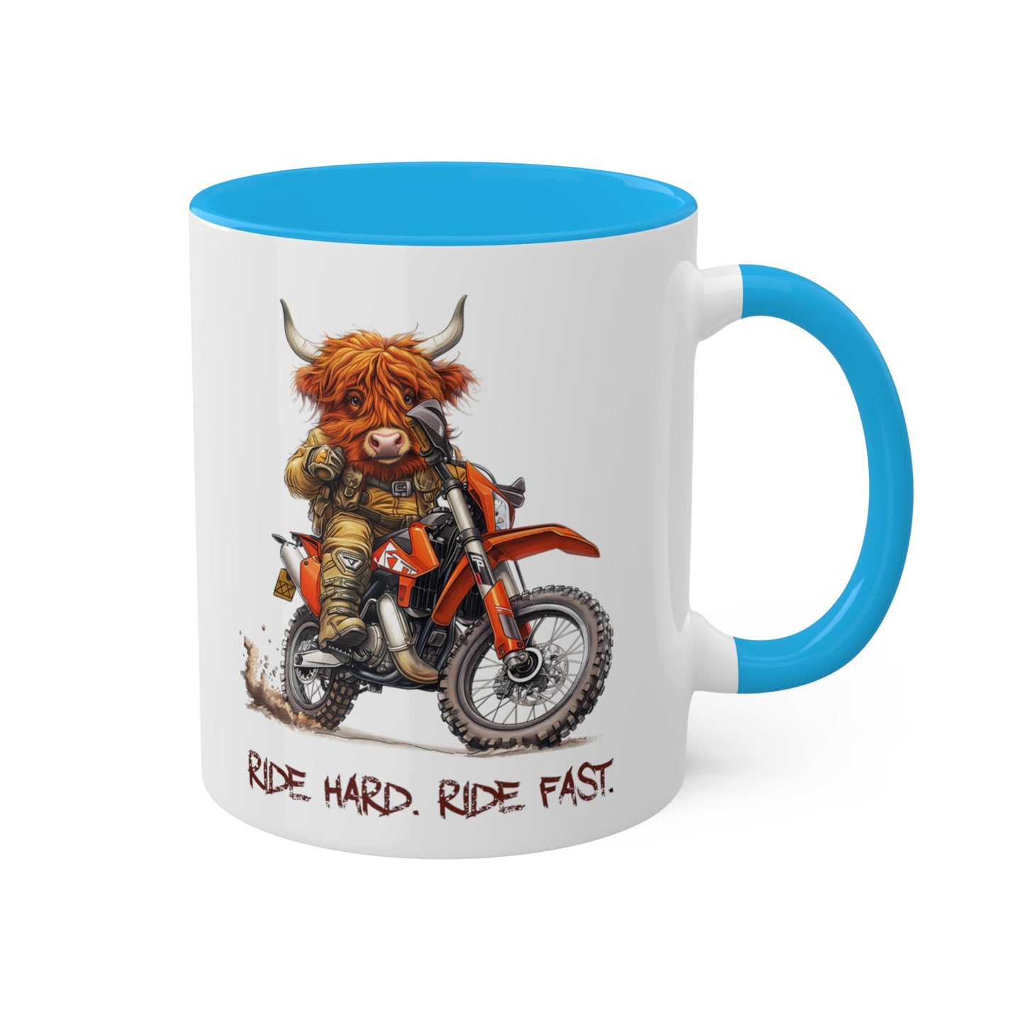 Highland Cow Dirt Biker Mug