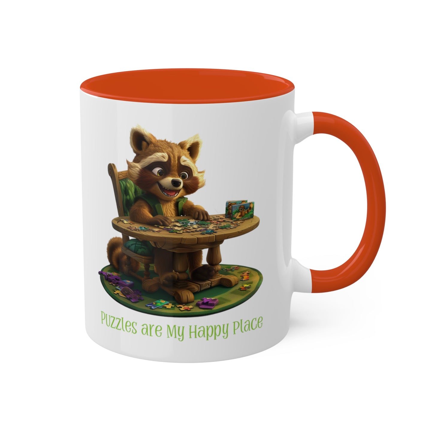 Raccoon Puzzler Mug