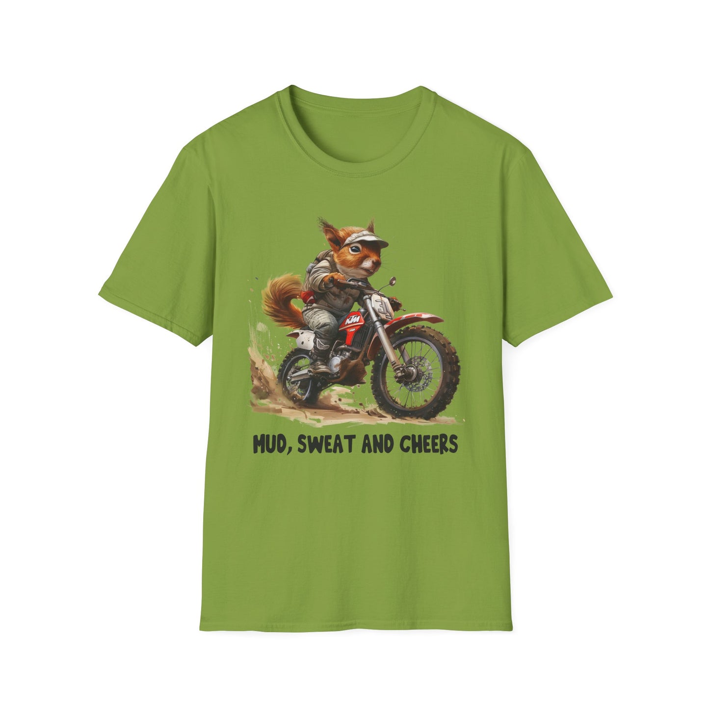 Squirrel Dirt Bike Rider Softstyle T-Shirt