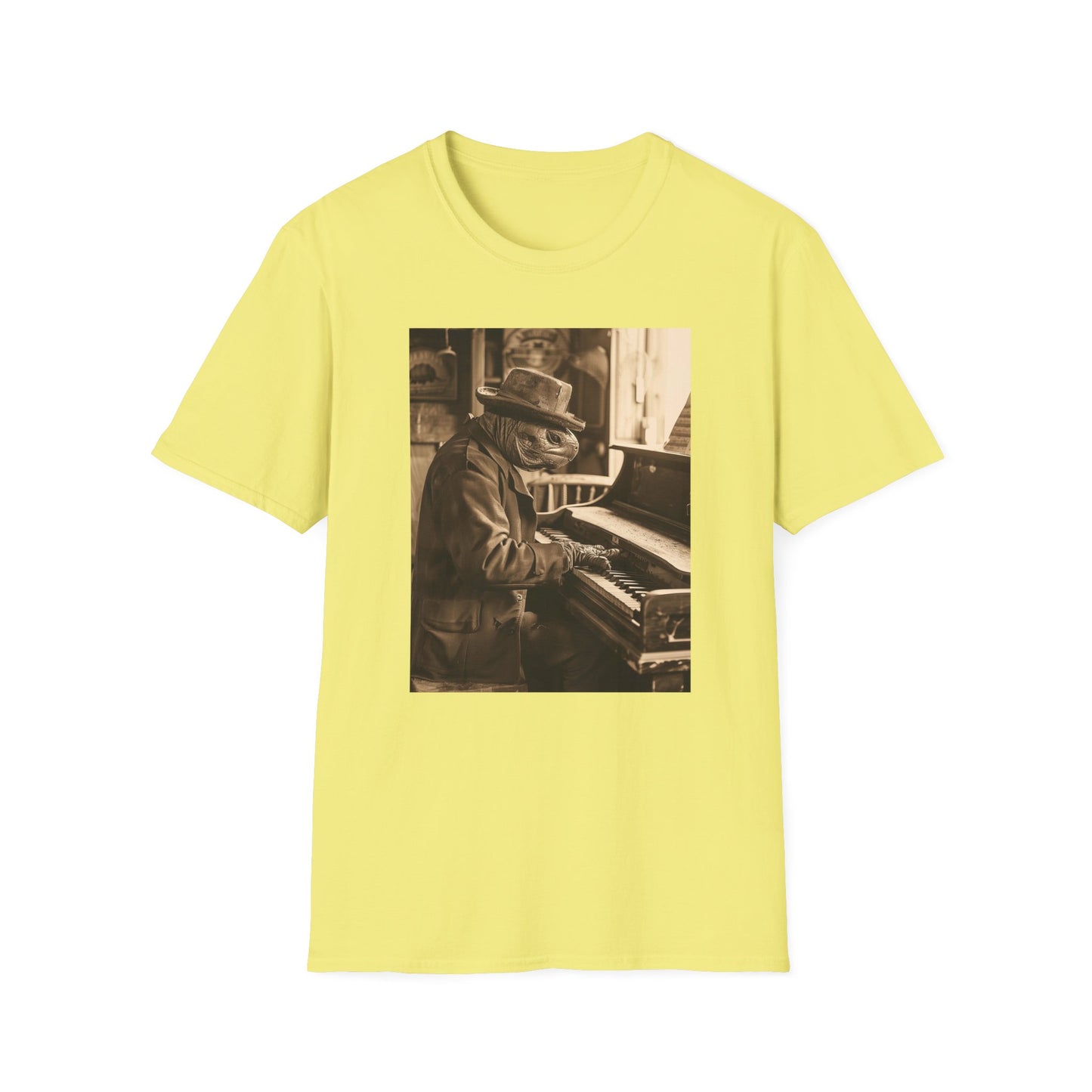 Vintage Western Turtle Piano Softstyle T-Shirt