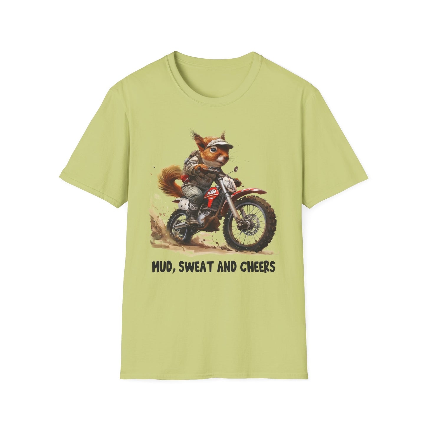 Squirrel Dirt Bike Rider Softstyle T-Shirt