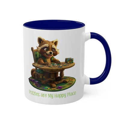 Raccoon Puzzler Mug