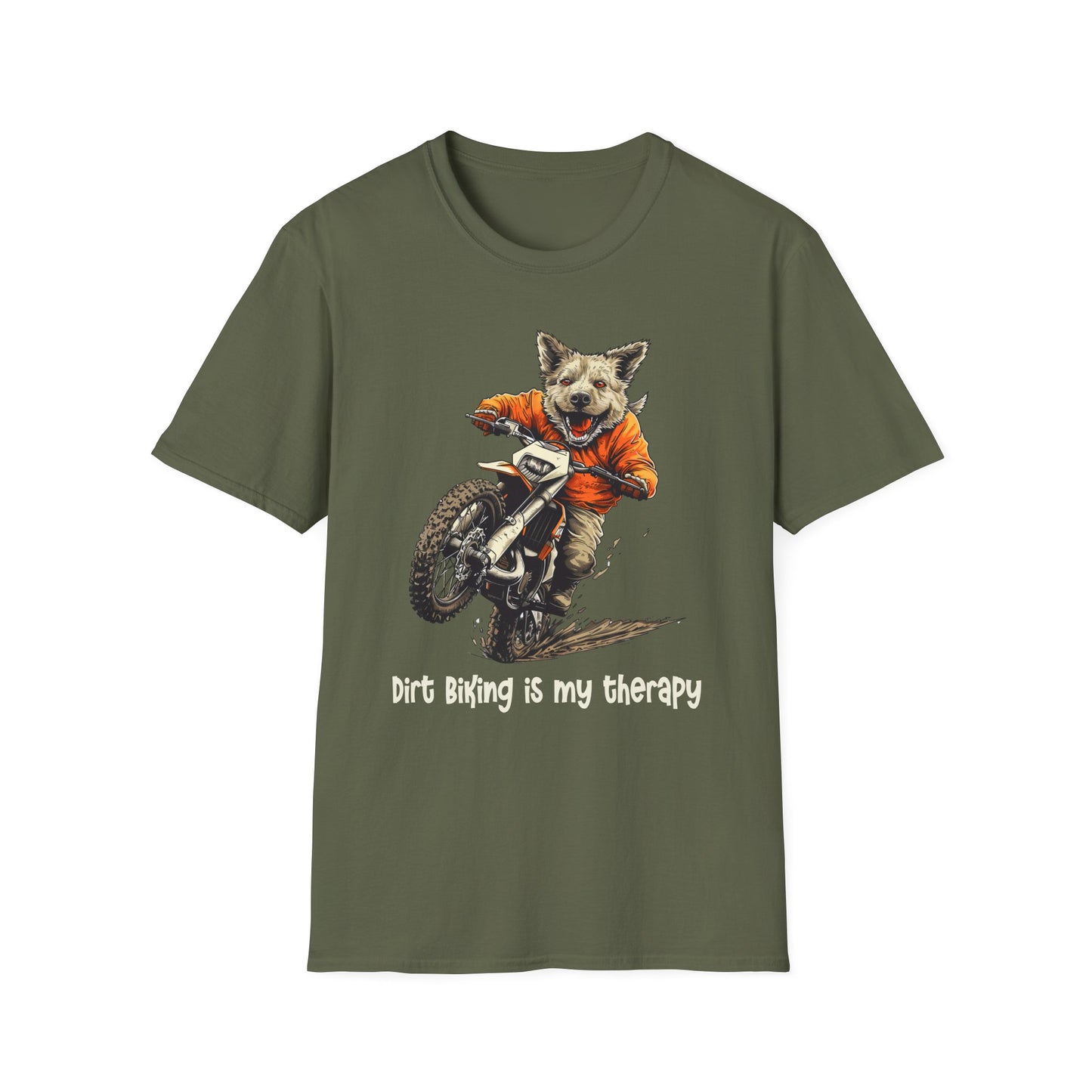 Dog Dirt Biker Softstyle T-Shirt