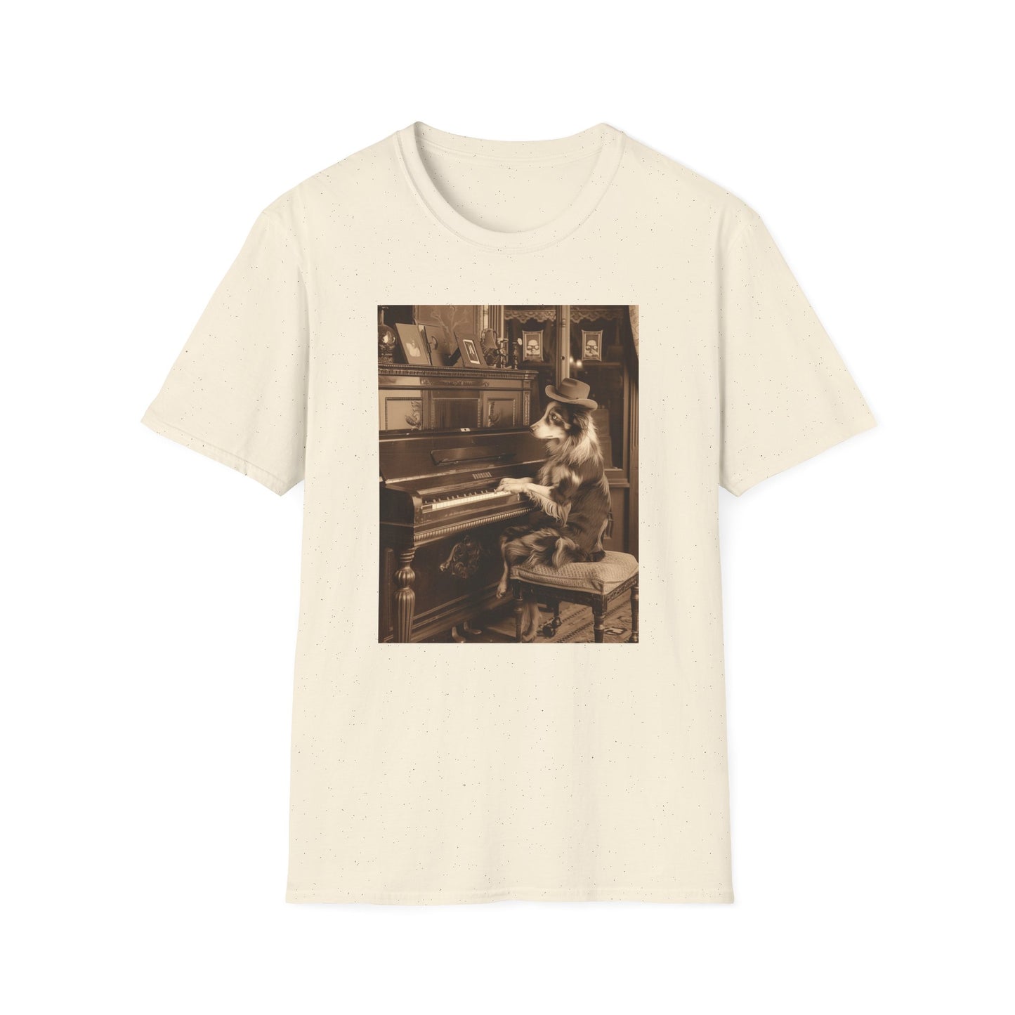 Vintage Western Australian Shepherd Dog Piano Softstyle T-Shirt