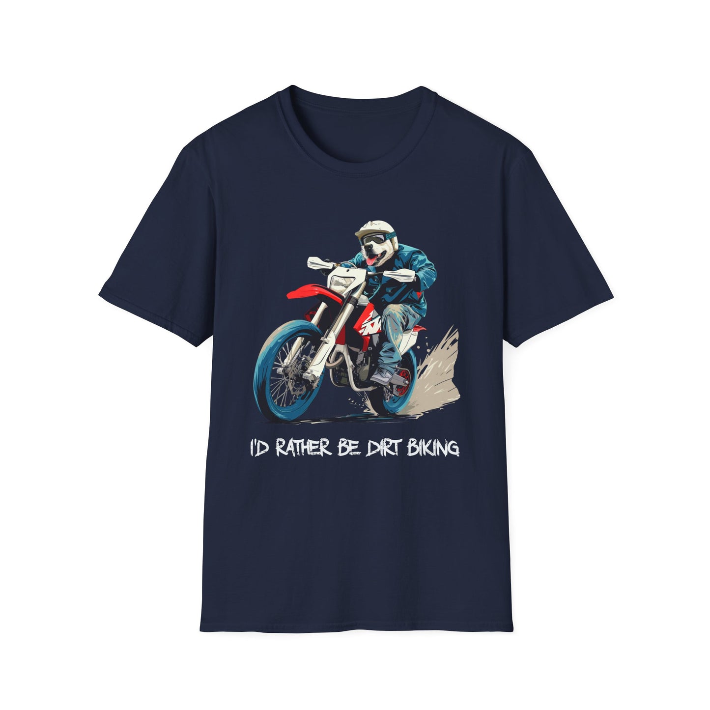 Dog Dirt Biker Softstyle T-Shirt