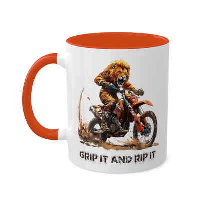 Lion Dirt Biker Mug