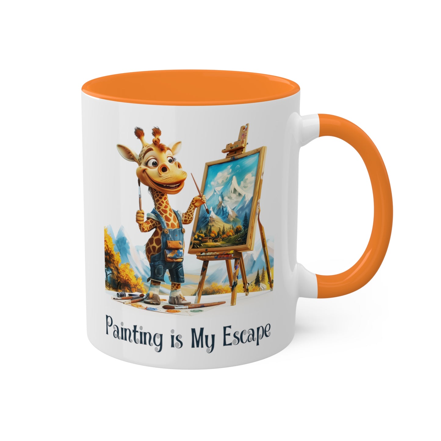 Giraffe Artist Mug