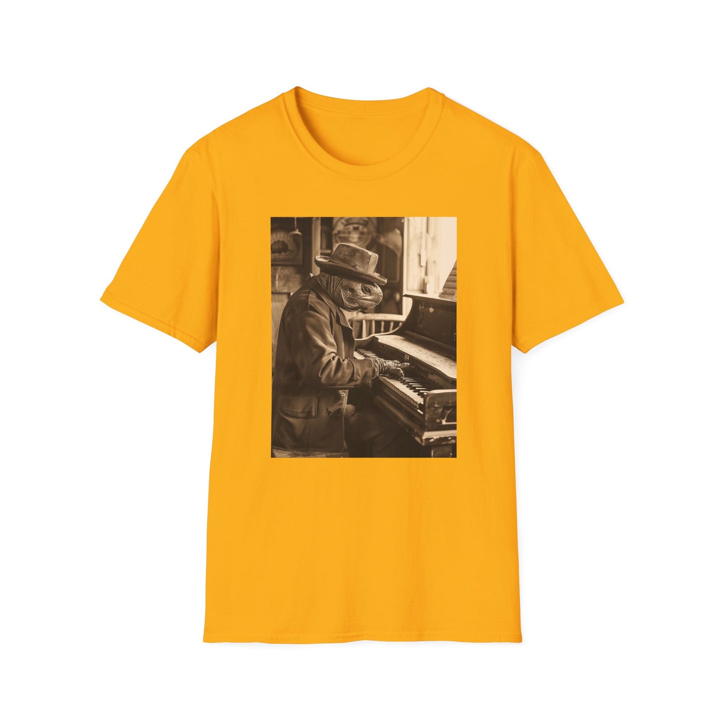 Vintage Western Turtle Piano Softstyle T-Shirt