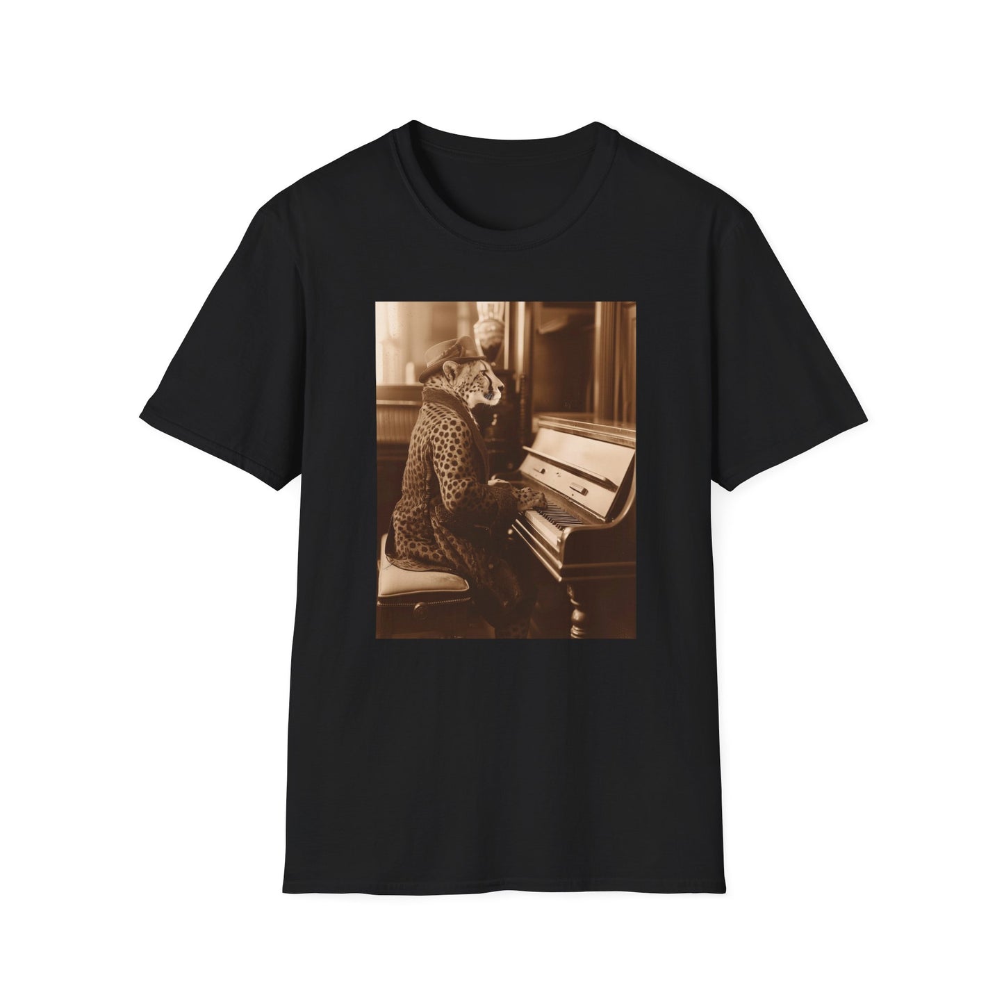 Vintage Western Cheetah Piano Softstyle T-Shirt