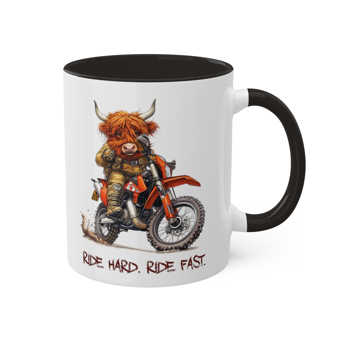 Highland Cow Dirt Biker Mug