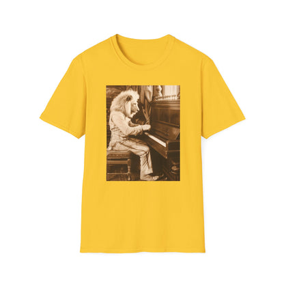 Western Vintage Lion Playing Piano Softstyle T-Shirt