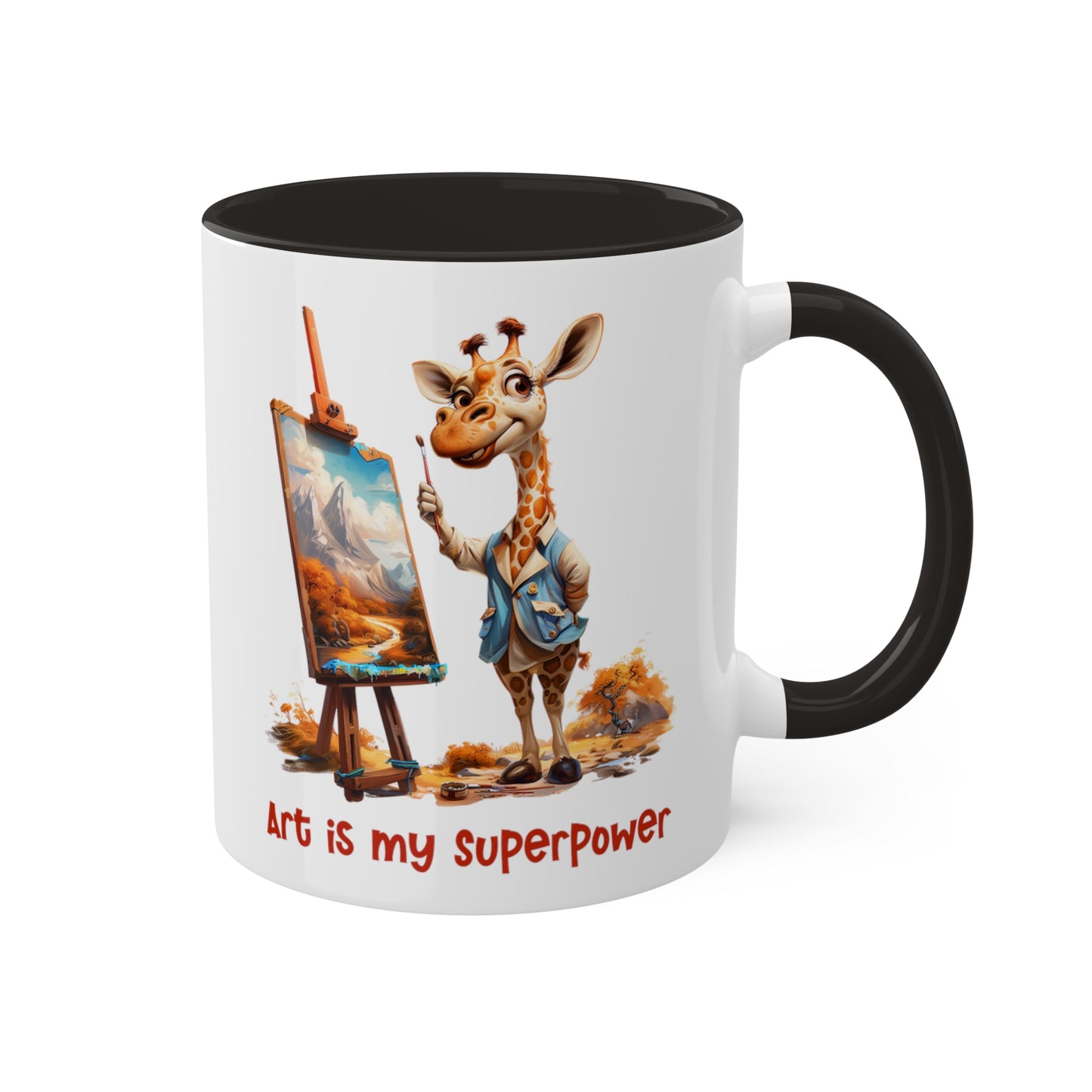 Giraffe Painting Artist Mug