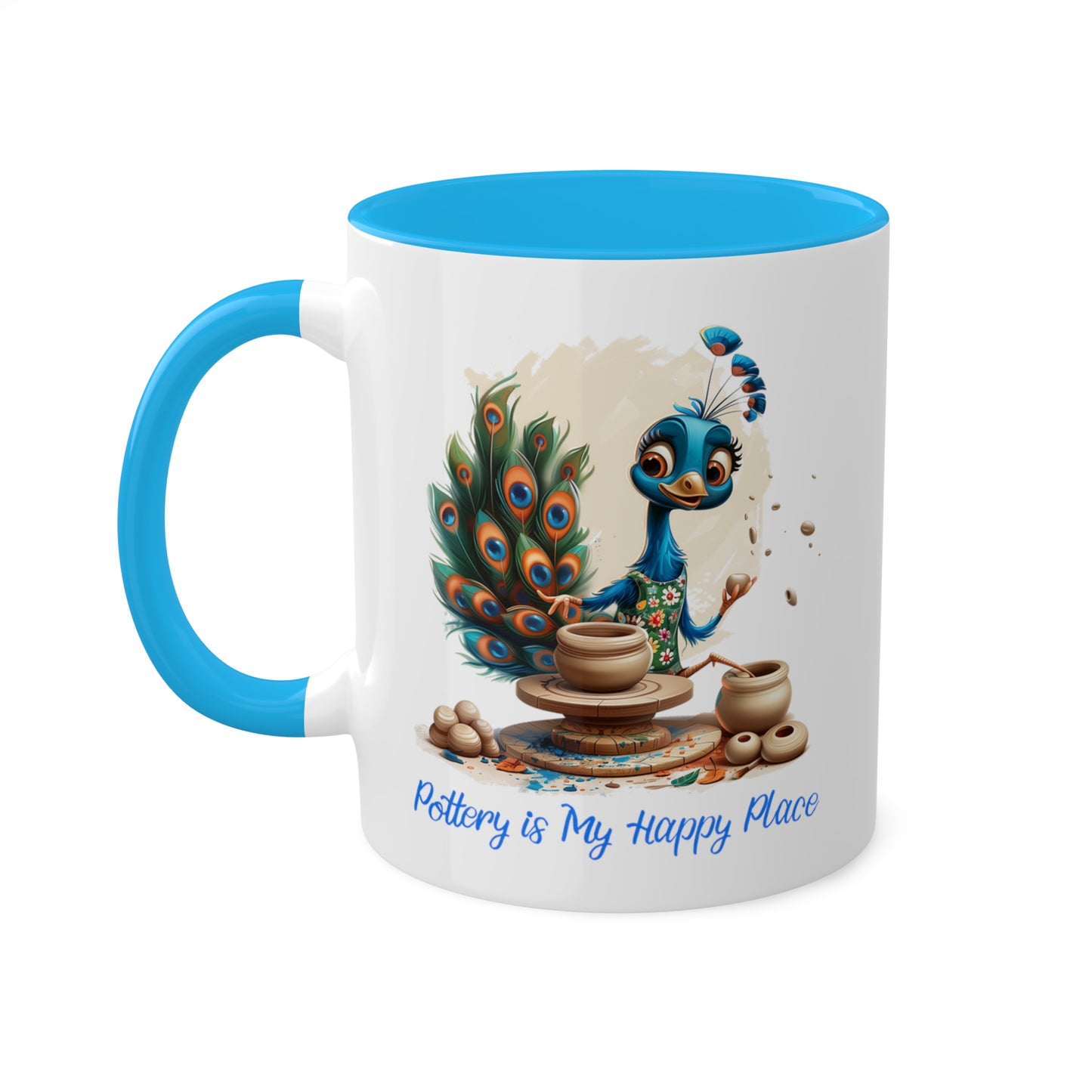 Peacock Pottery Mug