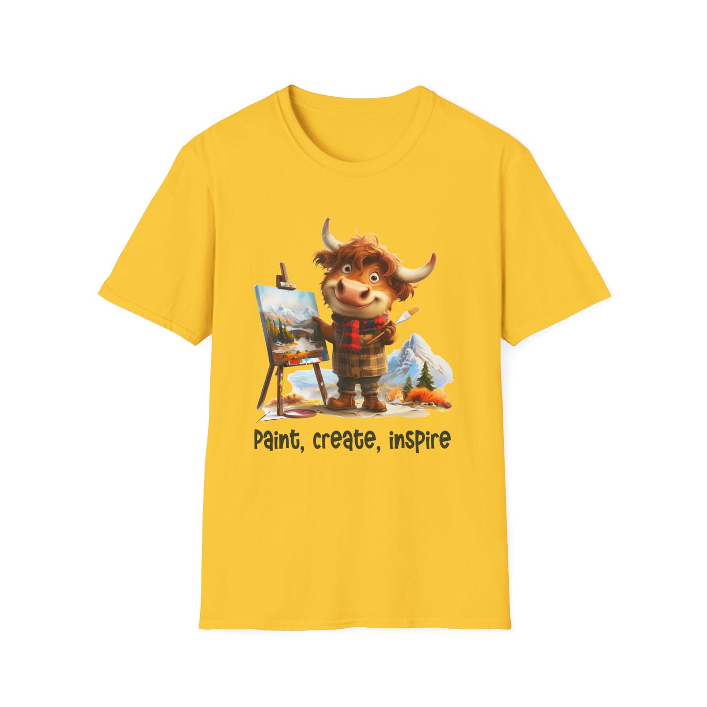 Highland Cow Artist Softstyle T-Shirt