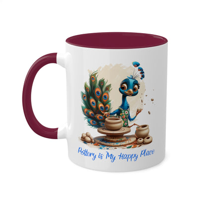 Peacock Pottery Mug