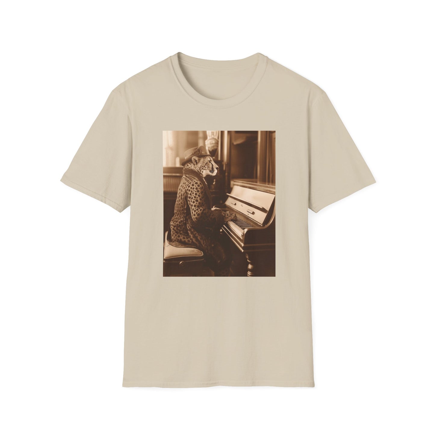 Vintage Western Cheetah Piano Softstyle T-Shirt