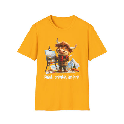 Highland Cow Artist Softstyle T-Shirt