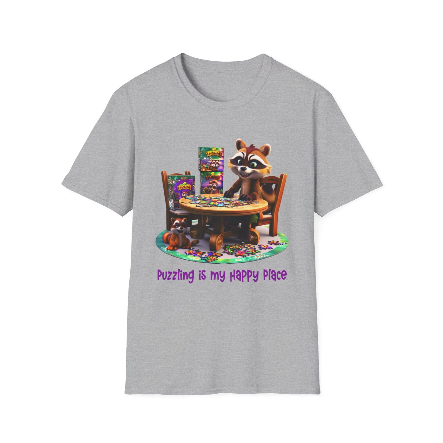 Raccoon Puzzler Softstyle T-Shirt