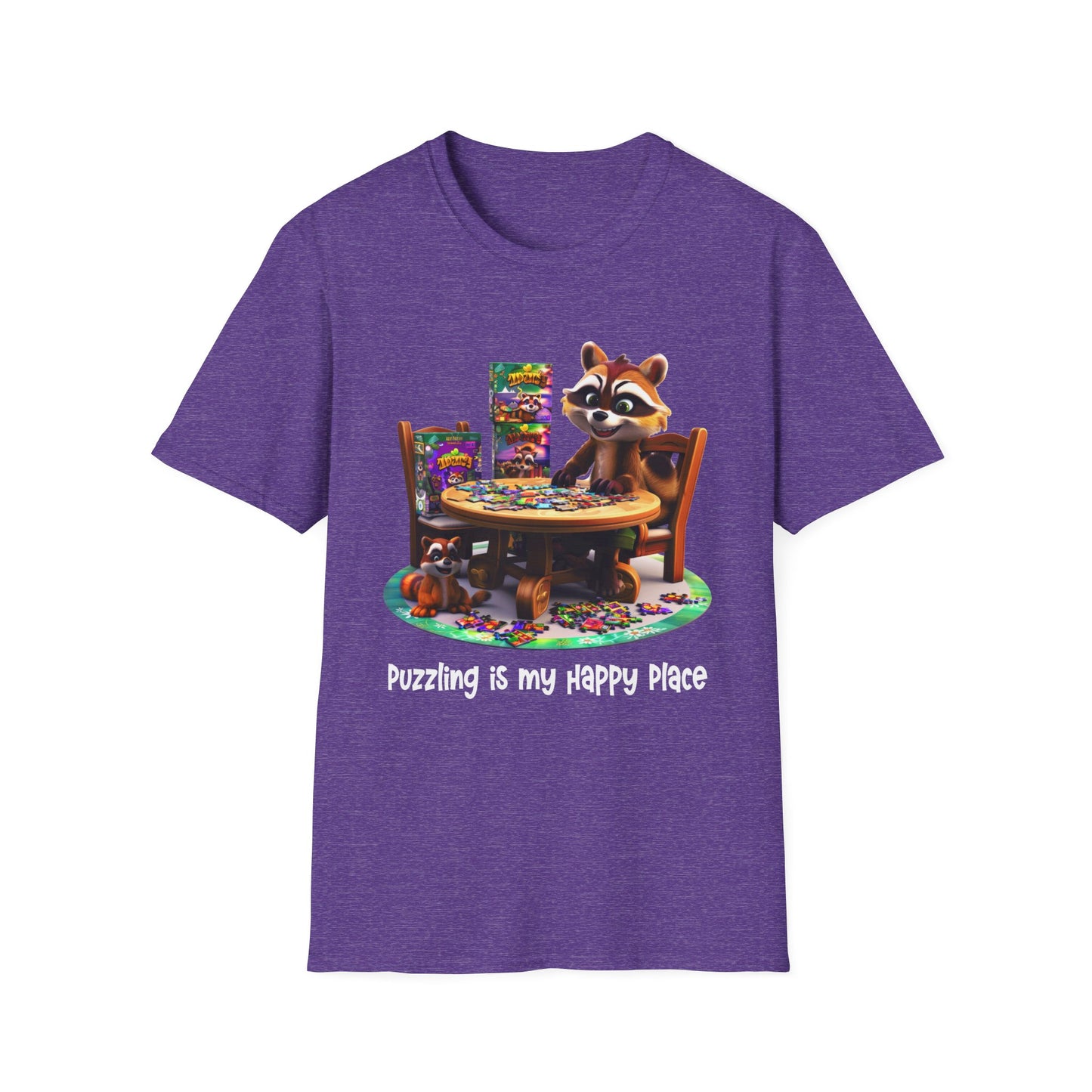 Raccoon Puzzler Softstyle T-Shirt