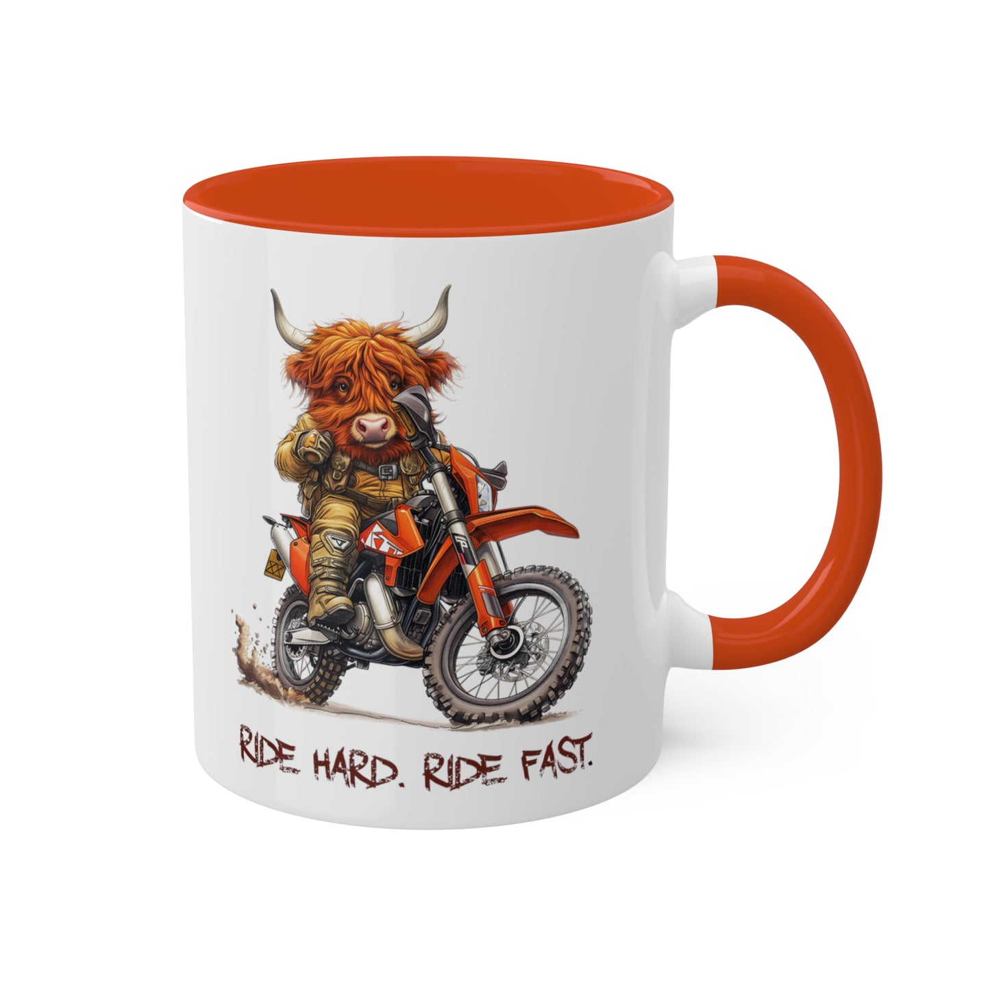 Highland Cow Dirt Biker Mug