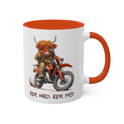 Highland Cow Dirt Biker Mug